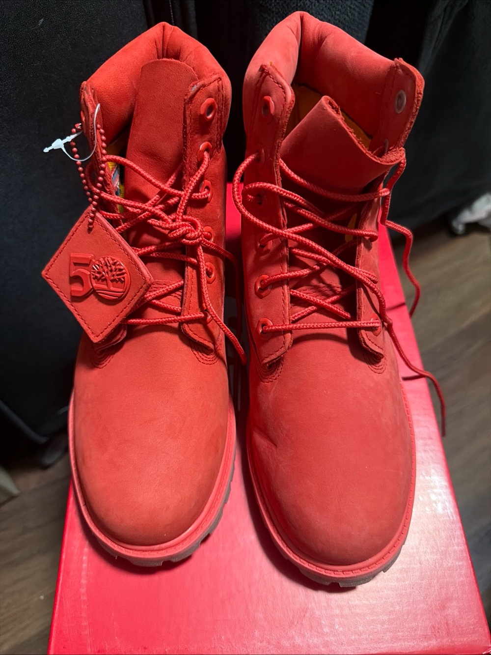 Timberland 50th Anniversary Edition Premium 6" Red Waterproof Boot Sz 6. No Box